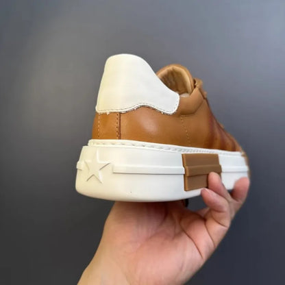 Hommes chaussures en cuir véritable à lacets couleurs mélangées plate-forme chaussures Hip Hop respirant espadrilles décontractées hommes bout rond chaussures d'entraînement