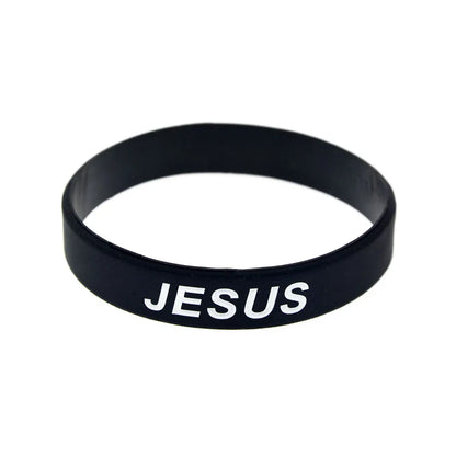1 PC jésus croix juste et amour Bracelet en Silicone Style de mode femmes hommes Bracelet en caoutchouc bracelets chrétiens