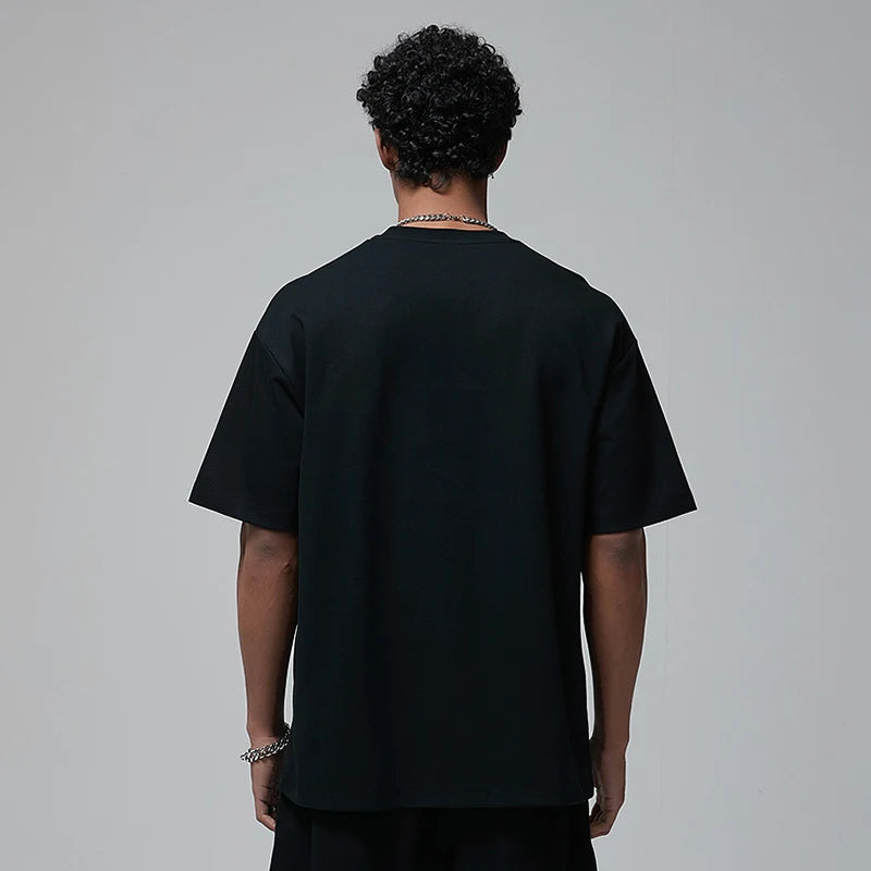 100 T shirt en coton lourd pour hommes et femmes, Tops à manches courtes, Tee shirts solides et surdimensionnés, vêtements de qualité 6.8oz 230gsm