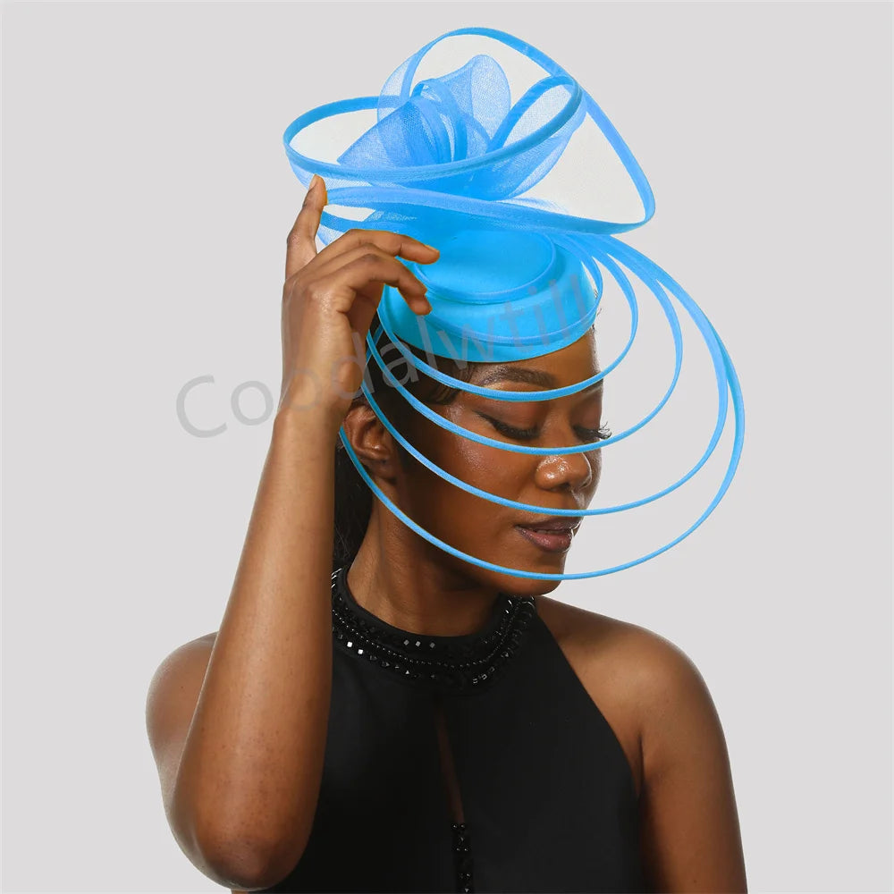 Église Fascinator Chapeau mariage maille casque femmes fête Banquet Chapeau casquette bandeau dames fête thé Royal Ascot pilulier casquettes