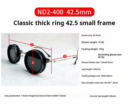 Lunettes de soleil de pêche à gradation réglable à 9 niveaux ND2-400 lunettes de soleil polarisées UV anti UV filtre ND avec ensemble de étuis à lunettes