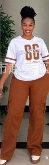 Ensemble Dashiki en Denim pour Femme, Vêtements Africains, Nouvelle Mode, Manches Courtes, Haut et Pantalon Imbibés, Ensembles Assortis pour ix, Été, 2 Pièces