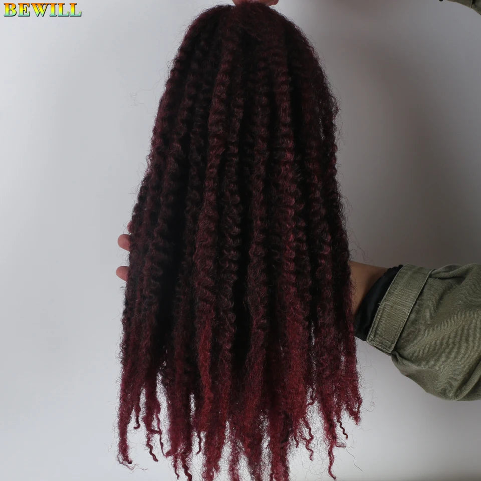 1 - 6 paquets de cheveux en crochet de twists Marley de 18 pouces, de noir et brun à blond, cheveux de tresse ombré Afro Marley synthétique, pour les tresses de mèches fausses