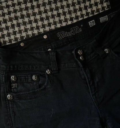 Goth broderie Baggy jean femmes rue Harajuku Vintage haute attente jean femme décontracté jambe large Y2k pantalon femmes pantalon