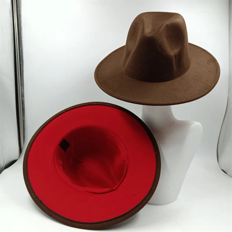 Chapeau Fedora à larges bords pour hommes et femmes, chapeau en feutre ander, chapeau d'église, laine douce, grande taille, DN, britannique, 60cm