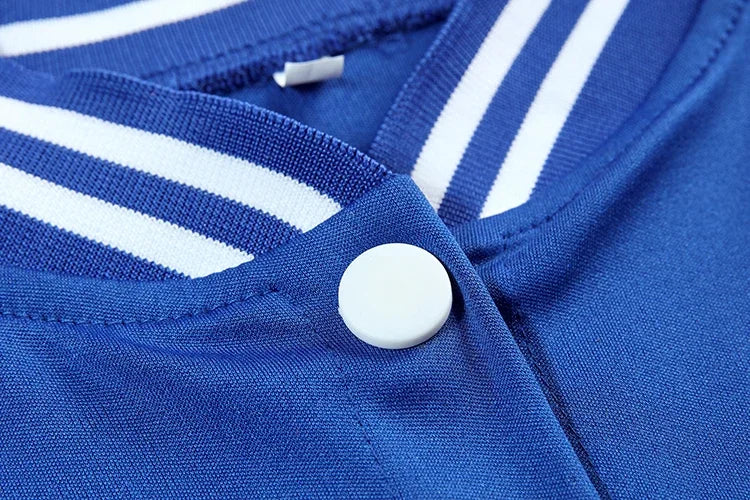 European and N Women's Wear B Monochrome Jacket Single-breasted Monochrome Printed Baseball Suit