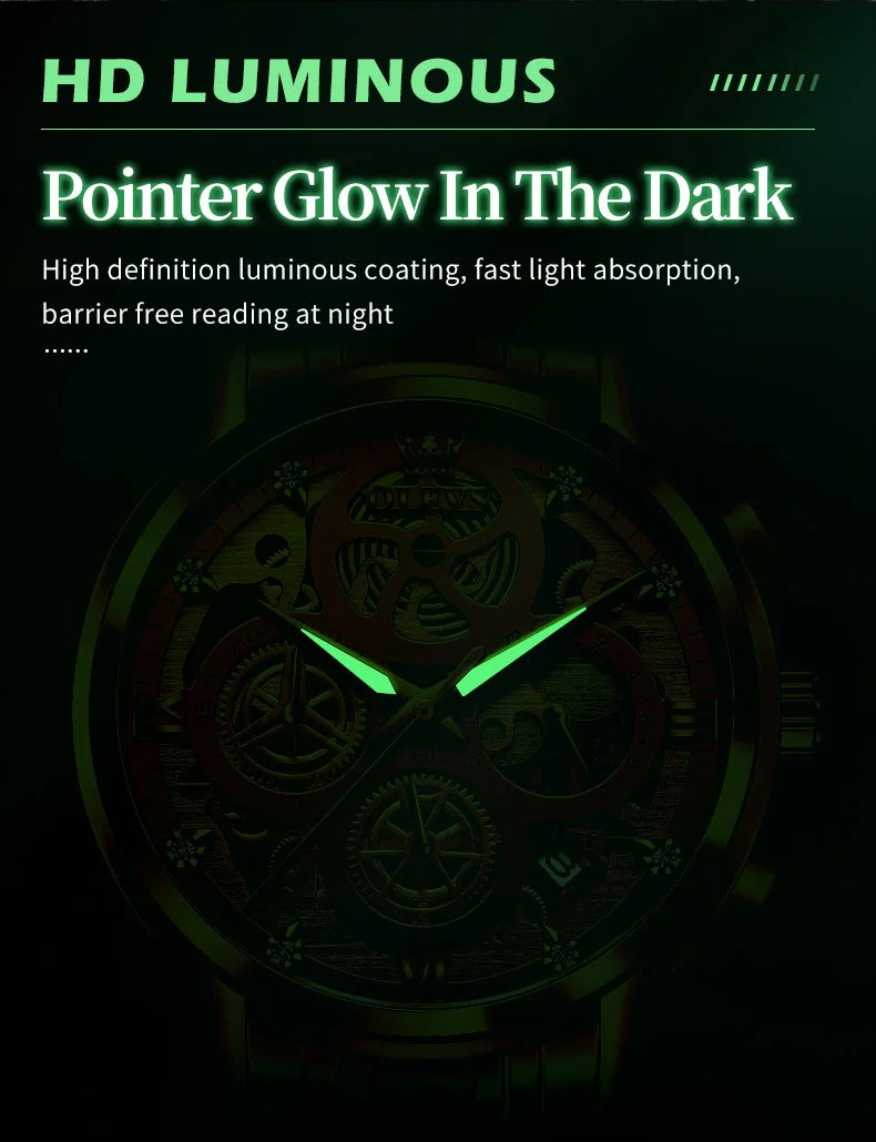 OLEVS marque originale montres pour hommes de luxe mode montre à Quartz de haute qualité nouveau Concept conception bracelet en acier inoxydable montre-bracelet