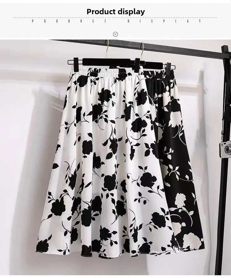 Grande taille femmes taille haute minceur hanche couvrant Maxi jupe été à la mode Rose demi-longueur jupe princesse manches Polo Nec