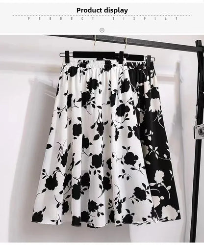 Grande taille femmes taille haute minceur hanche couvrant Maxi jupe été à la mode Rose demi-longueur jupe princesse manches Polo Nec