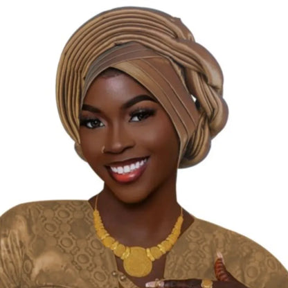 Mode africaine musulmane Turban casquette femmes Autogele couvre-chef dame bandeau Nigeria mariage couvre-chef Turbante Mujer 2025