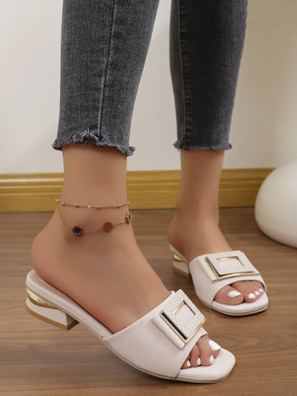 Pantoufles d'Été à Talons Hauts pour Femme, Chaussures Élégantes à Enfiler, Confortables, pour ixde Mariage