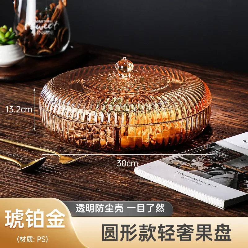 Boîte à snacks transparente multicouche, anti-poussière, acrylique, fruits secs, boîte de rangement pour bonbons et noix, salon moderne, conteneur solaire