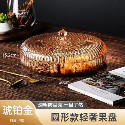 Boîte à snacks transparente multicouche, anti-poussière, acrylique, fruits secs, boîte de rangement pour bonbons et noix, salon moderne, conteneur solaire