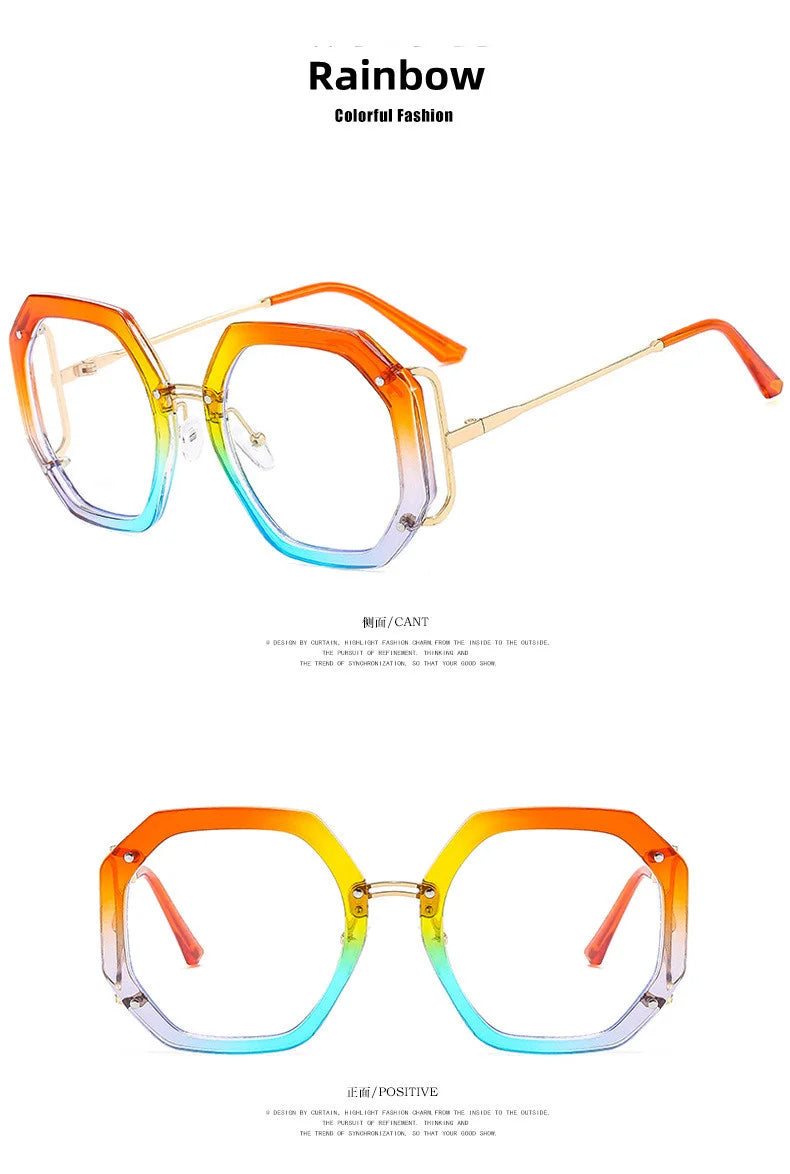 Lunettes photochromiques pour femmes, nouveau Design de marque à la mode, grand polygone, Anti lumière bleue, lecture sur ordinateur, hypermétropie, 2023