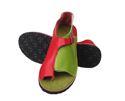 Femmes sandales chaussures d'été pour femmes rétro en cuir PU Peep Toe femmes pantoufle 2025 nouvelle plage boucle sangle plat Sandalias De Mujer