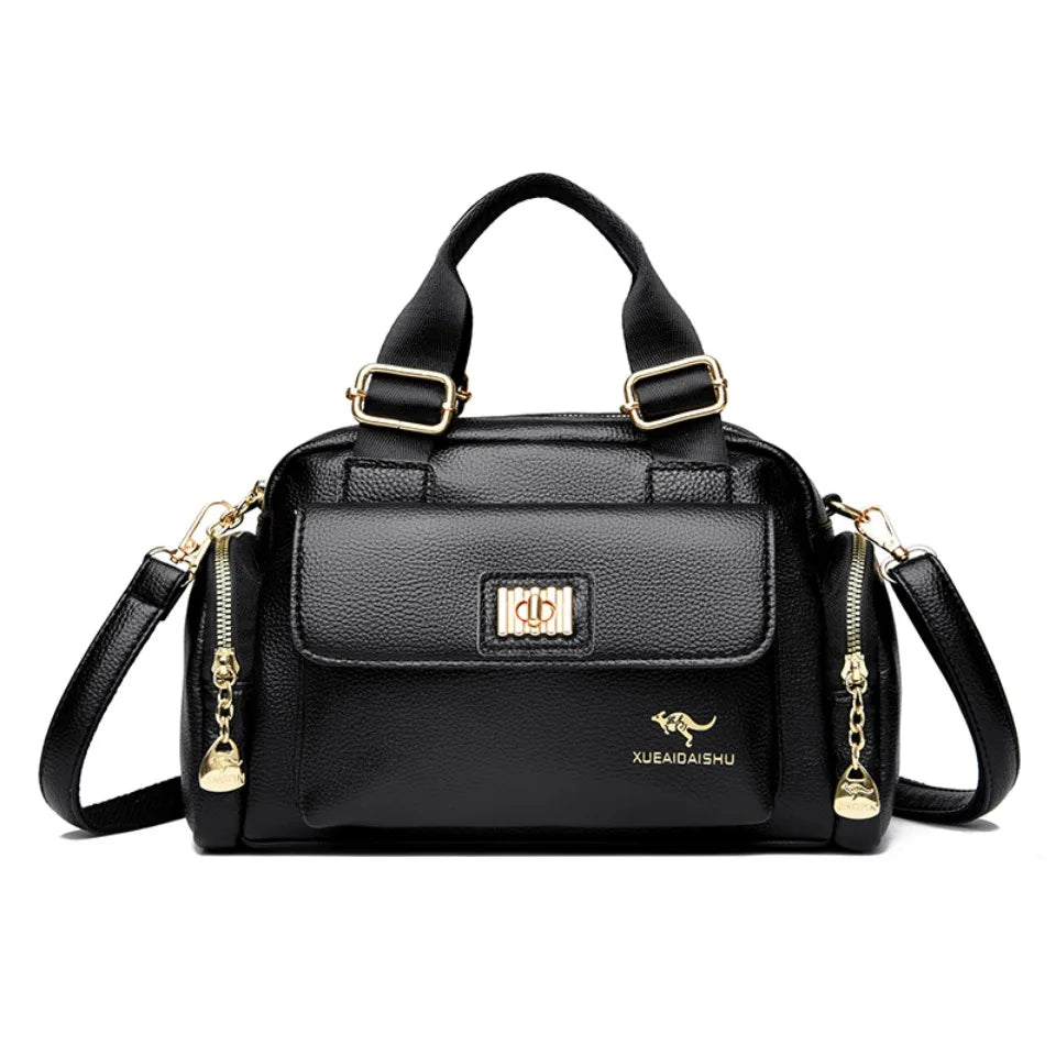 Sac à bandoulière en cuir PU de haute qualité pour femmes, fourre-tout, sacoche multi-poches pour les déplacements quotidiens