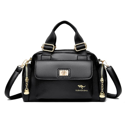 Sac à bandoulière en cuir PU de haute qualité pour femmes, fourre-tout, sacoche multi-poches pour les déplacements quotidiens