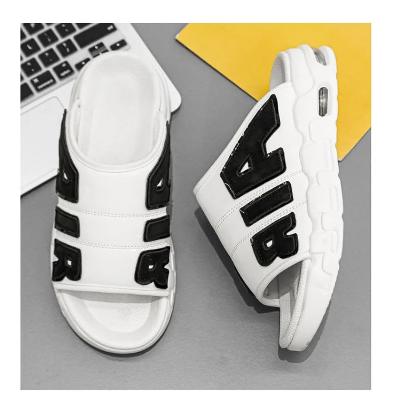 Nouveaux hommes d'été pantoufles homme coussin d'air pantoufles de créateur tongs pour hommes doux antidérapant pantoufles de sport pour hommes Chanclas Hombre