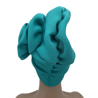 Turban Africain à Grande Fleur pour Femme, Foulard de Sauna Musulman à la Mode