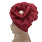 Turban Africain à Grande Fleur pour Femme, Foulard de Sauna Musulman à la Mode