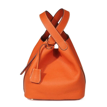 Sac à lunch en cuir de vachette véritable, panier alimentaire E27, sac à main de pique-nique Amazon, poignée supérieure souple, 2024 importé