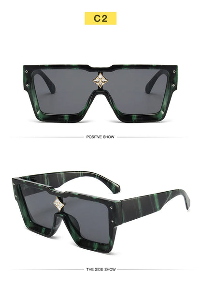 Lunettes de soleil Cyclone de luxe élégantes pour hommes et femmes, lunettes de soleil carrées de styliste pour la conduite d'aviation, nuances de mode UV400