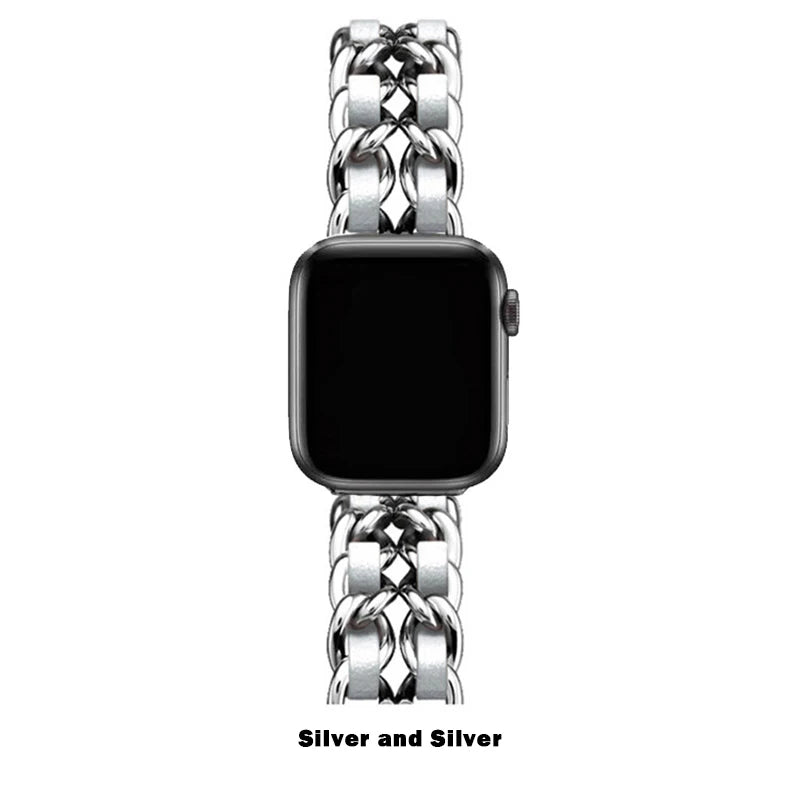 Bracelet en métal pour femmes, pour Apple Watch Band 10 9 8 Ultra 46mm 42mm 49mm 7 SE 6 5 41mm 45mm 44/40mm, Bracelet en acier doré pour dames