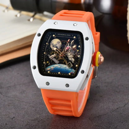 Bande de mode de luxe Tonneau hommes montre lumineuse étanche Date Sport haute qualité montres à Quartz hommes en acier AAA hommes montre-bracelet