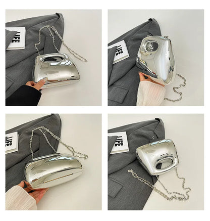 Sac à main hobo en acrylique doré pour femme, sac à main de plage transparent, sac à main de soirée, poignée supérieure ronde, fête de mariage, designer de luxe