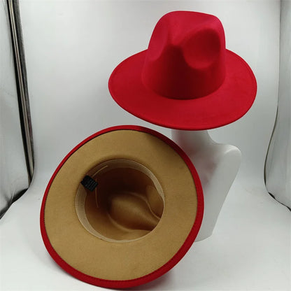 Chapeau Fedora à larges bords pour hommes et femmes, chapeau en feutre ander, chapeau d'église, laine douce, grande taille, DN, britannique, 60cm