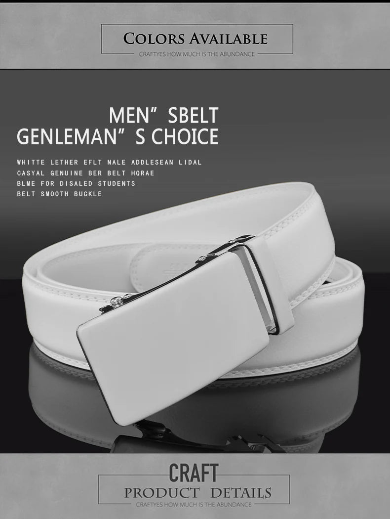 2024 hommes Designer ceintures de haute qualité blanc marque de luxe Ceinture automatique boucle peau de vache décontracté affaires taille sangle Ceinture Homme