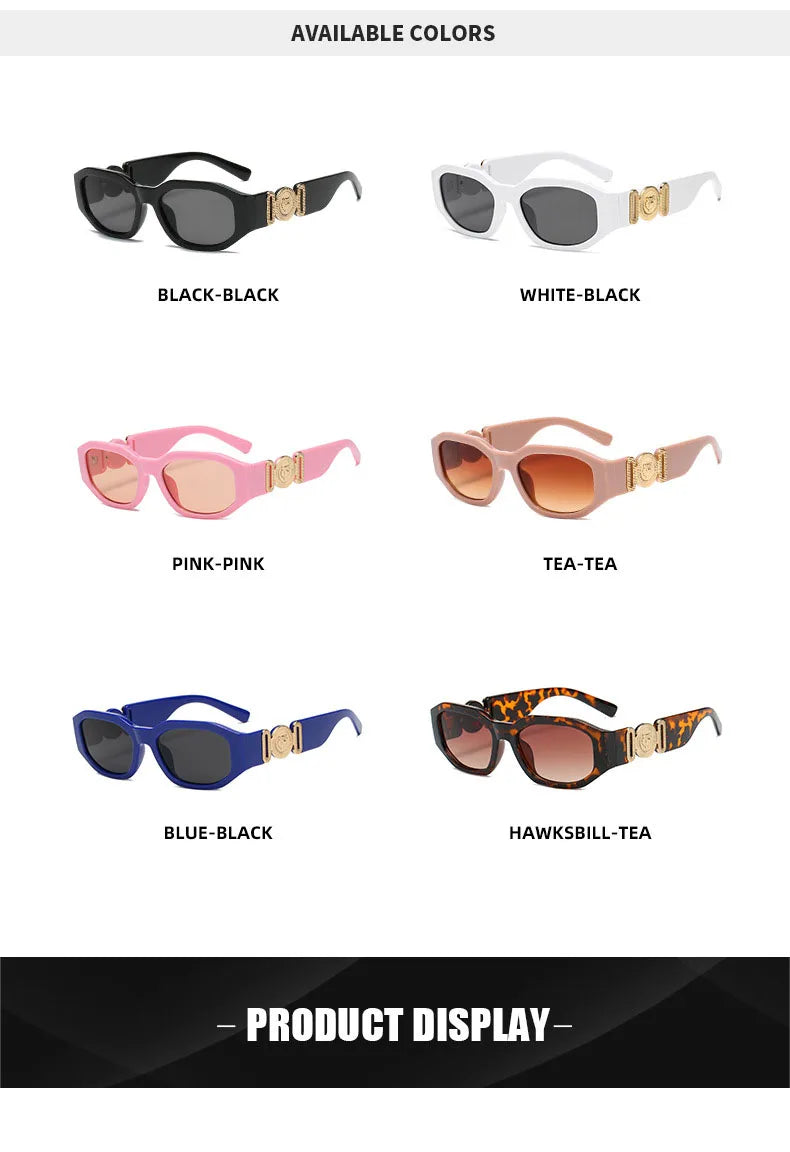 Femmes D'été Lunettes De Soleil Rectangle Lunettes De Soleil Mode Irrégulière Unique Designer Lunettes