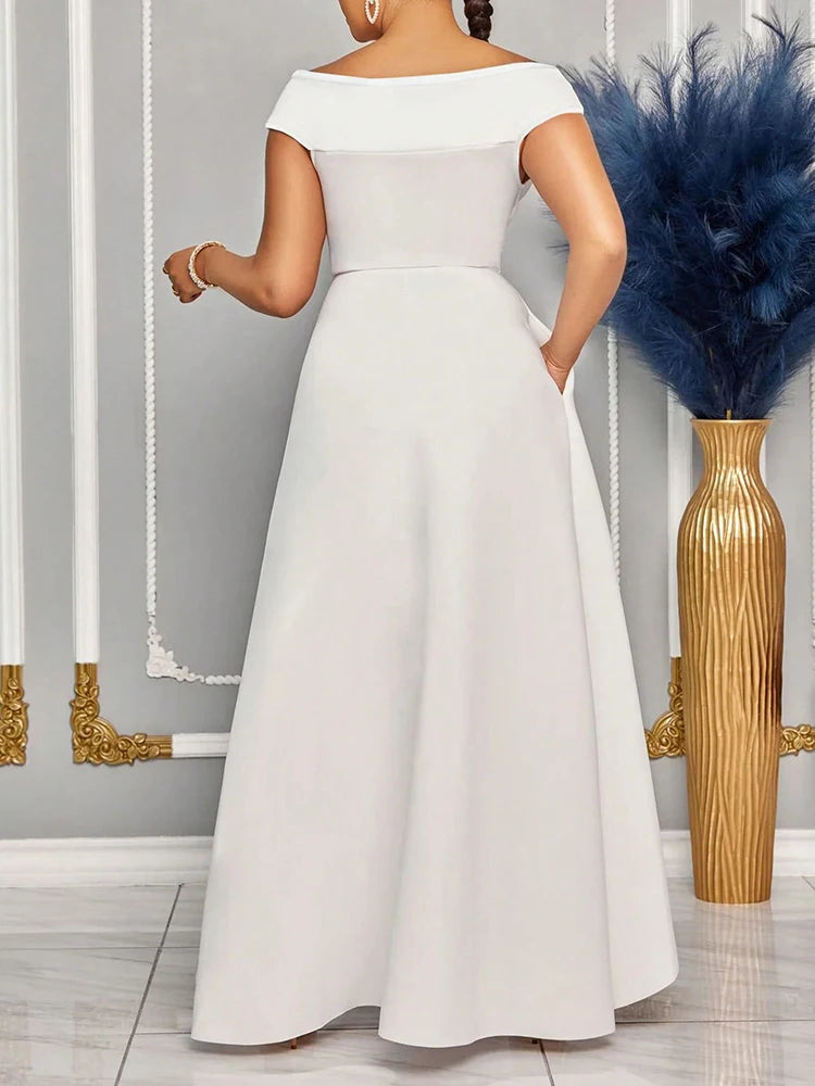 BERAKAH SUPRÊME - sublime robe d'été longue pour femmes, épaules dénudées, couleur unie, Maxi, robes de soirée élégantes pour demoiselle d'honneur de mariage, vêtements pour femmes, 2025