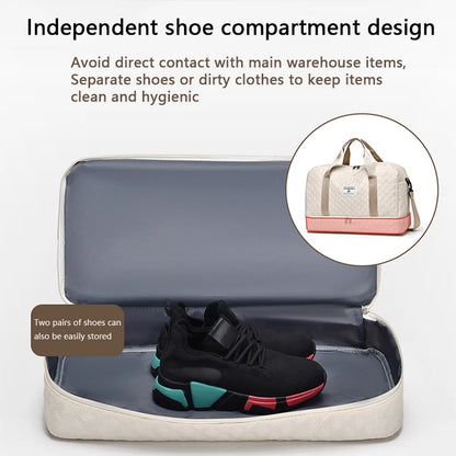 Sac de voyage léger en latex rhombique, sac de rangement portable de grande capacité pour le sport et le fitness, sac de week-end de nuit