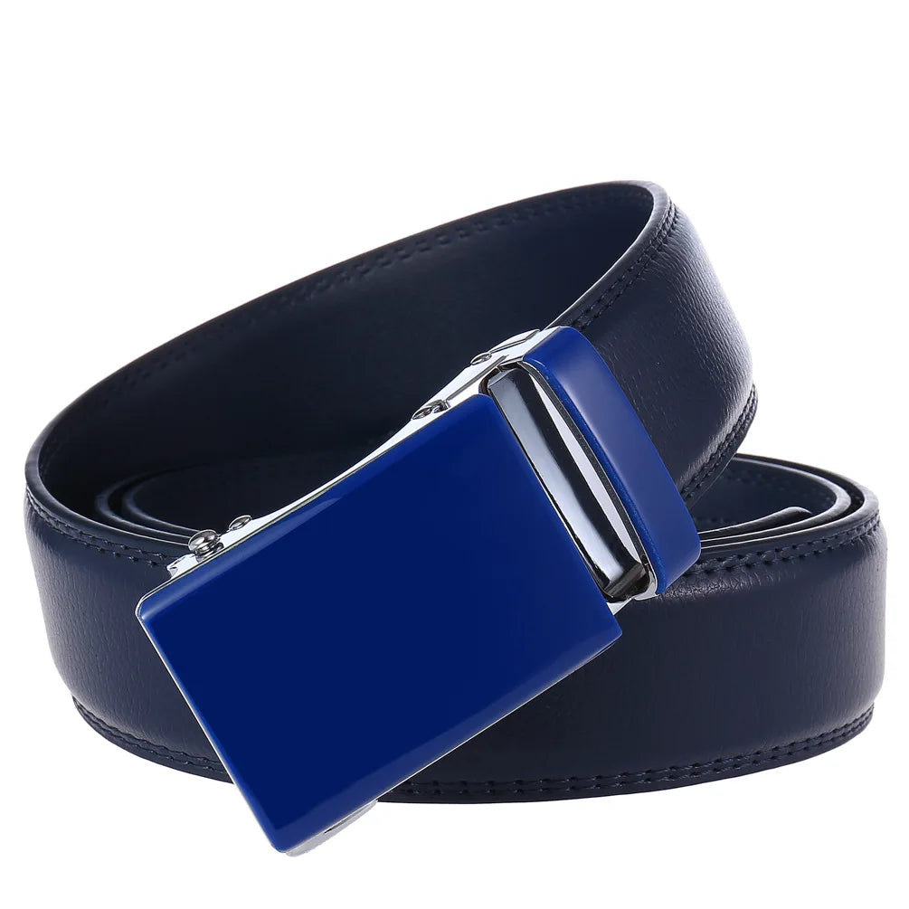 Nouveaux hommes ceinture mode alliage automatique boucle ceinture affaires décontracté décoration ceinture hommes ceintures 3.5 cm noir bleu rouge café