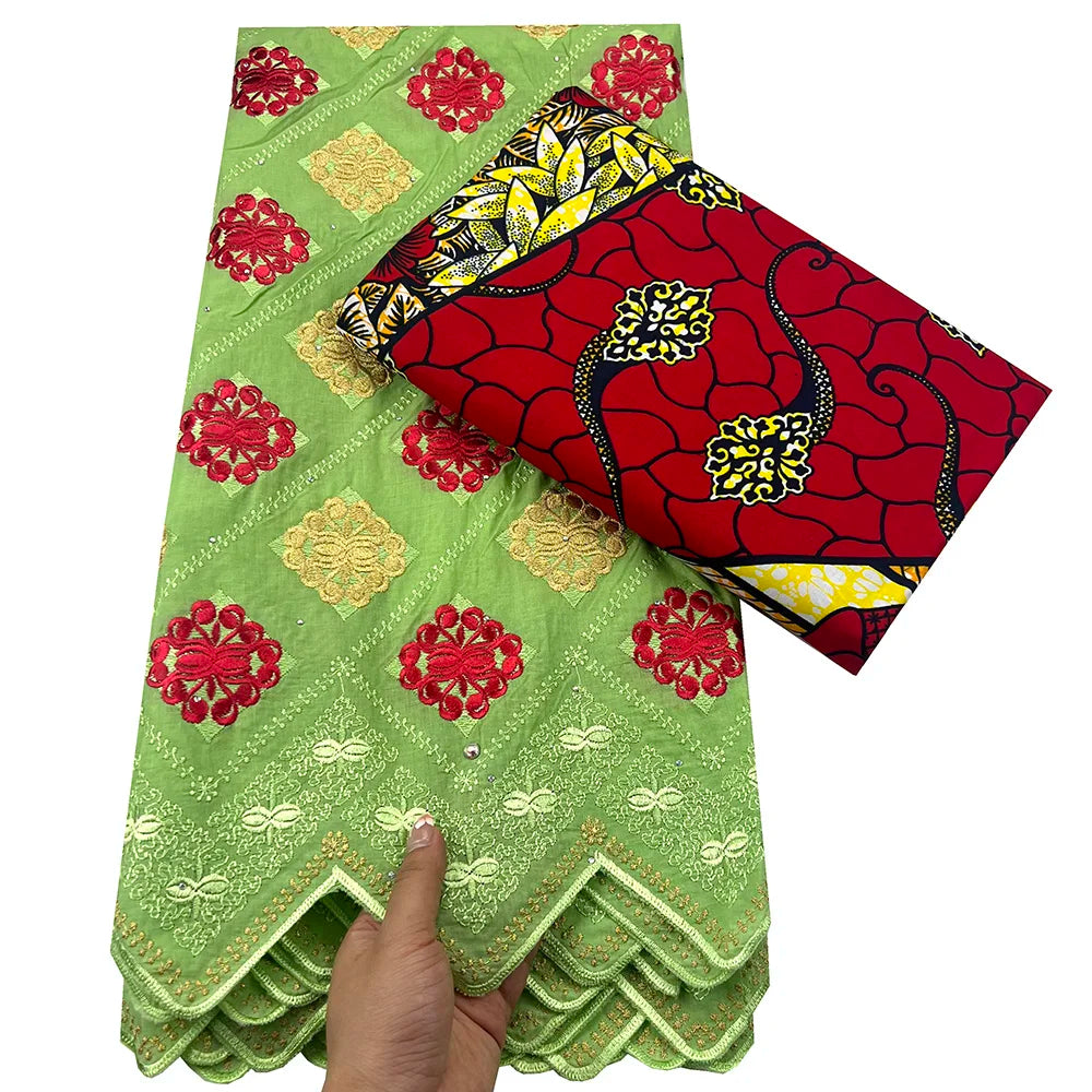 Tissu africain en dentelle de Voile suisse, 2.5 + 3 yards, véritable cire pour coudre une robe de soirée, nouvel arrivage