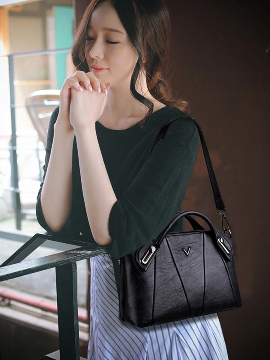 Sacs à main en cuir souple pour femmes, sac à bandoulière initié, sac fourre-tout décontracté, haute qualité, créateur de luxe, mode pour dames, 2024