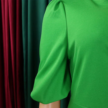 FairyShely-Robe longue à manches courtes pour femmes, grande taille, col rond, grandes robes pour dames, robe de soirée serrée, robe curvy, monochromatique, été, 2025