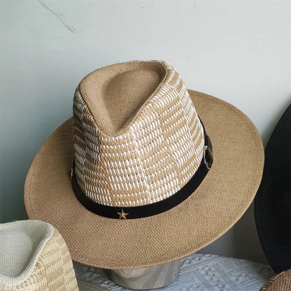 Nouveau chapeau Panama mode d'été Simple hommes et femmes à large bord femme Jazz haut-de-forme classique Gentleman chapeau de soleil hatsombrero hombre