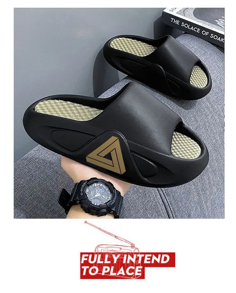 Pantoufles d'été à semelle épaisse pour hommes et femmes, sandales d'intérieur à fond souple EVA, chaussures de plage légères, tongs