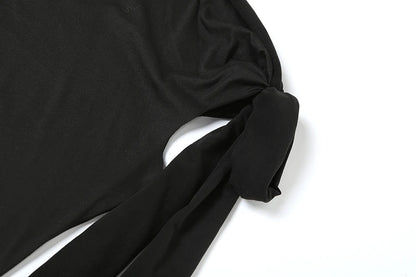 Bizarre chat une épaule robe femme été Sexy solide élégant noeud pansement sans manches moulage Simple fête maigre robes