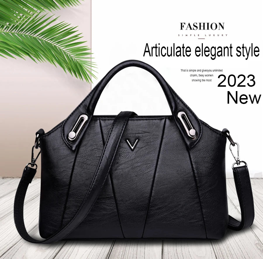 Sacs à main en cuir souple pour femmes, sac à bandoulière initié, sac fourre-tout décontracté, haute qualité, créateur de luxe, mode pour dames, 2024