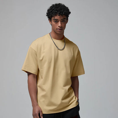 100 T shirt en coton lourd pour hommes et femmes, Tops à manches courtes, Tee shirts solides et surdimensionnés, vêtements de qualité 6.8oz 230gsm