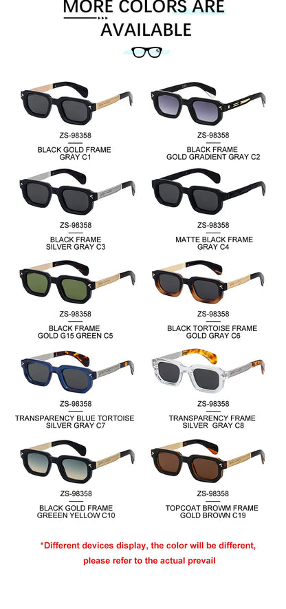 Polarisées Carré Punk lunettes de Soleil Hommes 2025 De Luxe Marque Classique Rectangle Lunettes De Soleil UV400 Conduite Lunettes De Mode En Plein Air Nuances