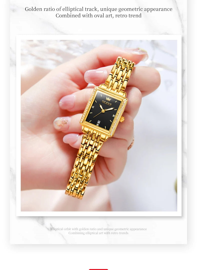 OLEVS-Montre-bracelet à quartz étanche élégante pour femme, date automatique, marque supérieure, montre originale pour femme, luxe, 9995, 2025