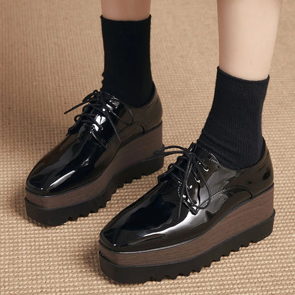 Plate-forme plate solide pour femmes, chaussures plates pour femmes, Parker carré, décontracté, printemps, automne, tout neuf, mode, strucgirls, loisirs