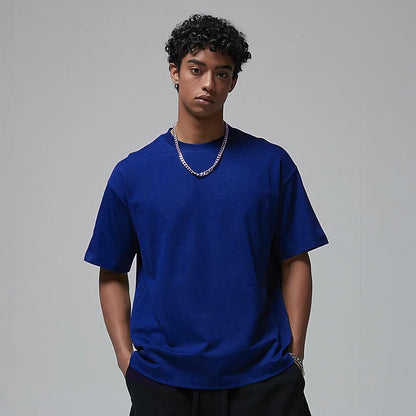 100 T shirt en coton lourd pour hommes et femmes, Tops à manches courtes, Tee shirts solides et surdimensionnés, vêtements de qualité 6.8oz 230gsm