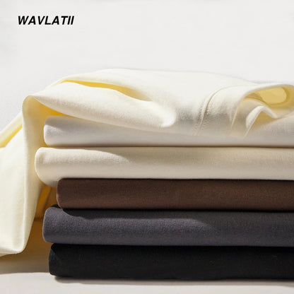 WAVLATII-T-shirt Respiré pour Homme et Femme, Streetwear Décontracté, Blanc, Noir, Basique, Été, Y-for Young, Nouveau, 260, 101WMT2401