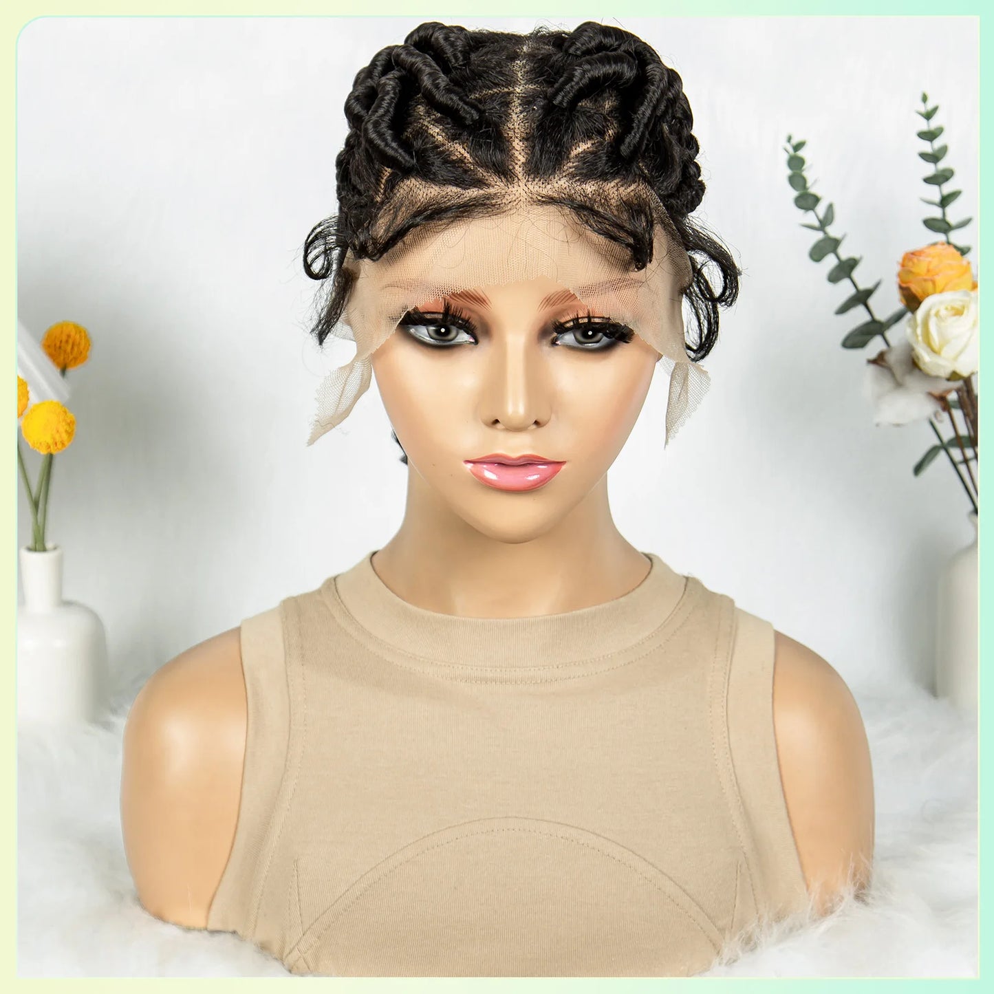 Perruques tressées en dentelle complète, perruques torsadées au Crochet, tresses synthétiques sans nœuds, perruques Lace Front transparentes pour femmes noires