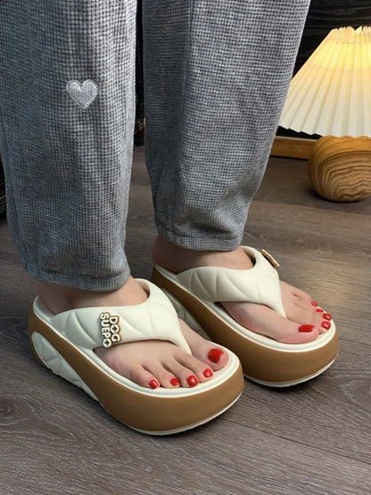 Pantoufles pour femmes mode plate-forme pantoufle été hauteur augmentant EVA pantoufle en plein air chaussures de plage décontractées pour femmes tongs